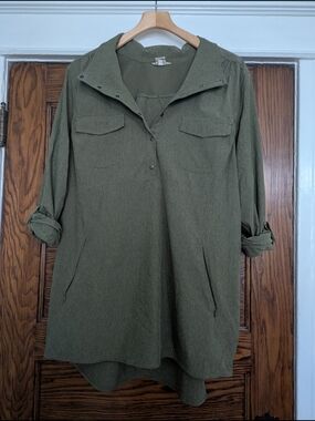 DULUTH TRADING CO Women's Sportswear Anorak Lightweight Shacket (XL) Green